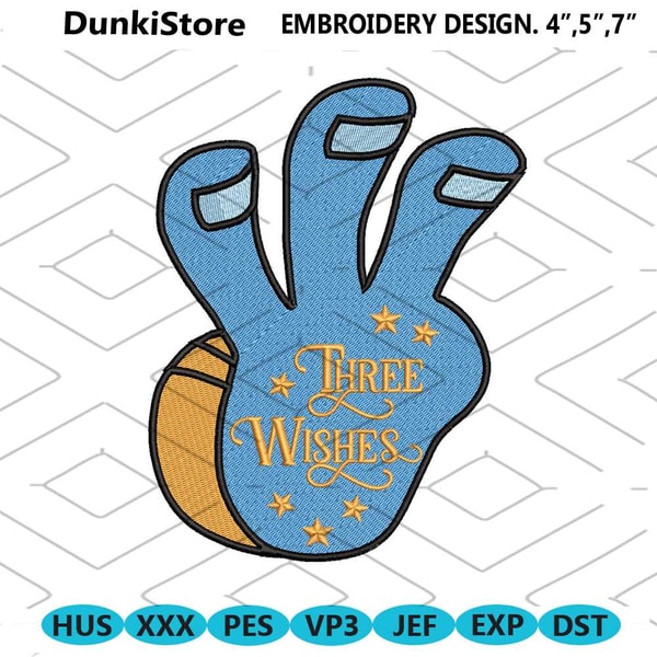 Aladdin Genie 3 Wishes Machine Embroidery Design 4 sizes Inspire Uplift