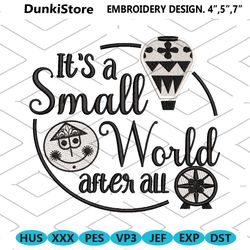 machine embroidery its a small world sign