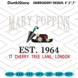 mary poppins machine embroidery design established 1964