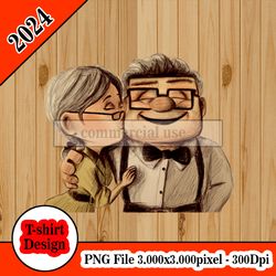 disney pixar carl and ellie up movies tshirt design png higt quality 300dpi digital file instant download