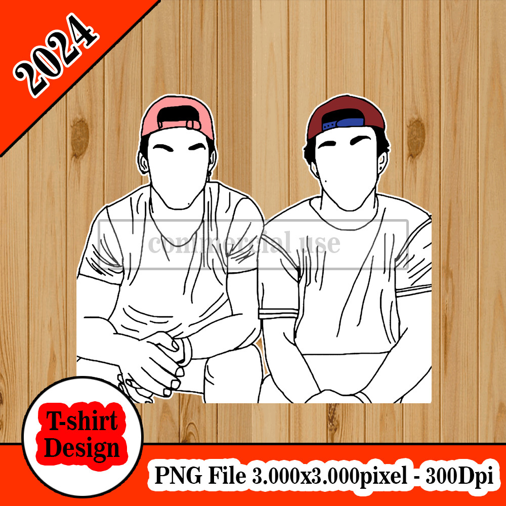 Dolan twins stencil coloured hats.jpg