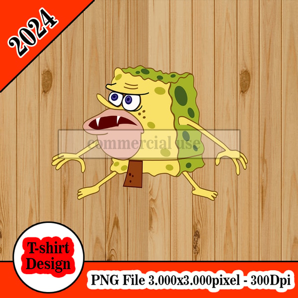 Spongegar SpongeGar primitive Caveman Spongebob tshirt design PNG higt | Inspire ...