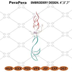 abstract princess ariel machine embroidery