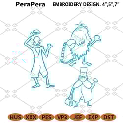 bundle haunted mansion ghosts machine embroidery design sid, phineus and ezra