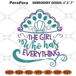 my little mermaid ariel inspired machine embroidery the girls who has everything 9 sizes