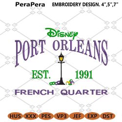 port orleans french quarter resort embroidery design established 1991