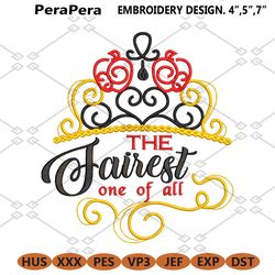 snow white and evil queen inspired machine embroidery design