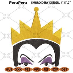 snow white evil queen villains inspired machine embroidery design