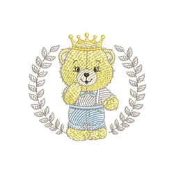 king teddy bear machine embroidery png