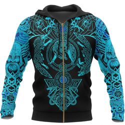 vikings tattoo all over print hoodie zip hoodie fleece hoodie 3d, vikings tattoo hoodie 3d t6