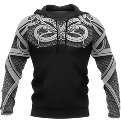 vikings tattoo all over print hoodie zip hoodie fleece hoodie 3d, vikings tattoo hoodie 3d t10