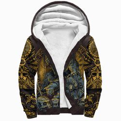 vikings skull all over print hoodie zip hoodie fleece hoodie 3d, vikings skull hoodie 3d t2