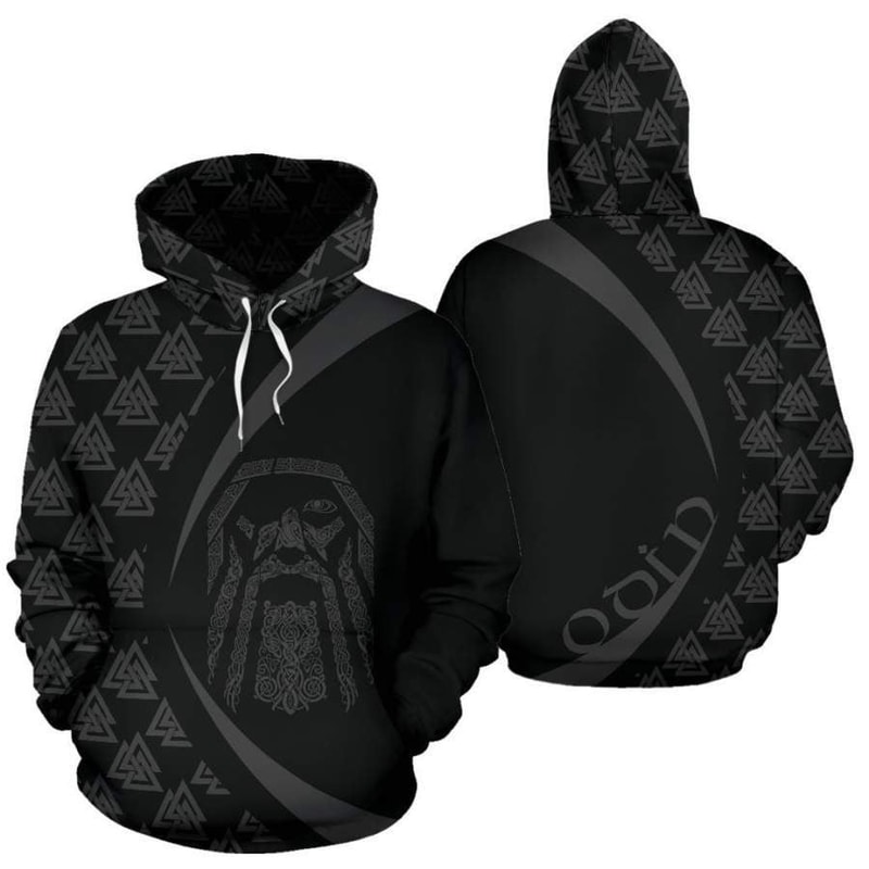 VIKING CLOTHING ODIN VIKING, All Over Print Hoodie Zip Hoodie Fleece Hoodie 3D, Vikings Tattoo Hoodie 3D KA126