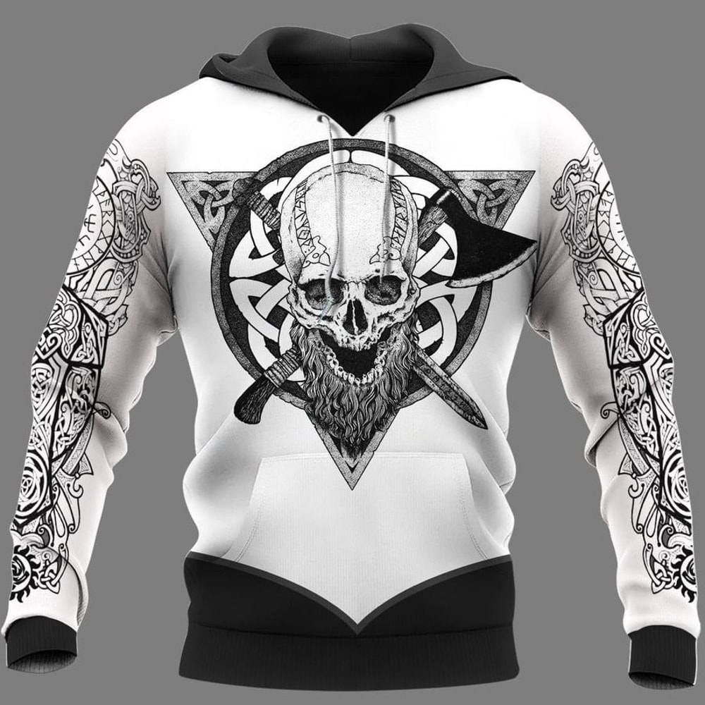 VIKING CLOTHING WARRIOR VIKING, All Over Print Hoodie Zip Hoodie Fleece Hoodi 3D, Vikings Tattoo Hoodie 3D KA150