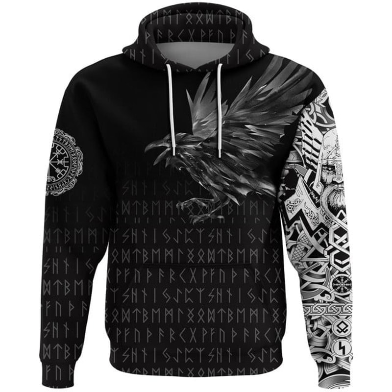 Viking Hoodie Theaven Of Odinune, All Over Print Hoodie Zip Hoodie Fleece Hoodi 3D, Vikings Tattoo Hoodie 3D KA347
