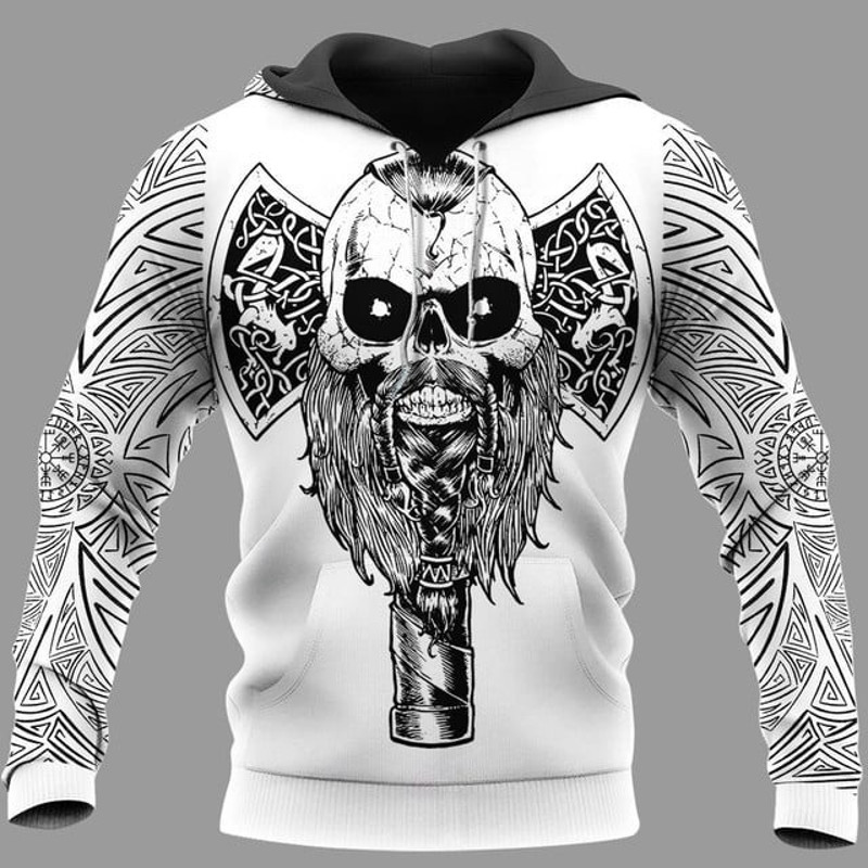 Viking Clothing Hammer TREE AXE, All Over Print Hoodie Zip Hoodie Fleece Hoodi 3D, Vikings Tattoo Hoodie 3D KA358