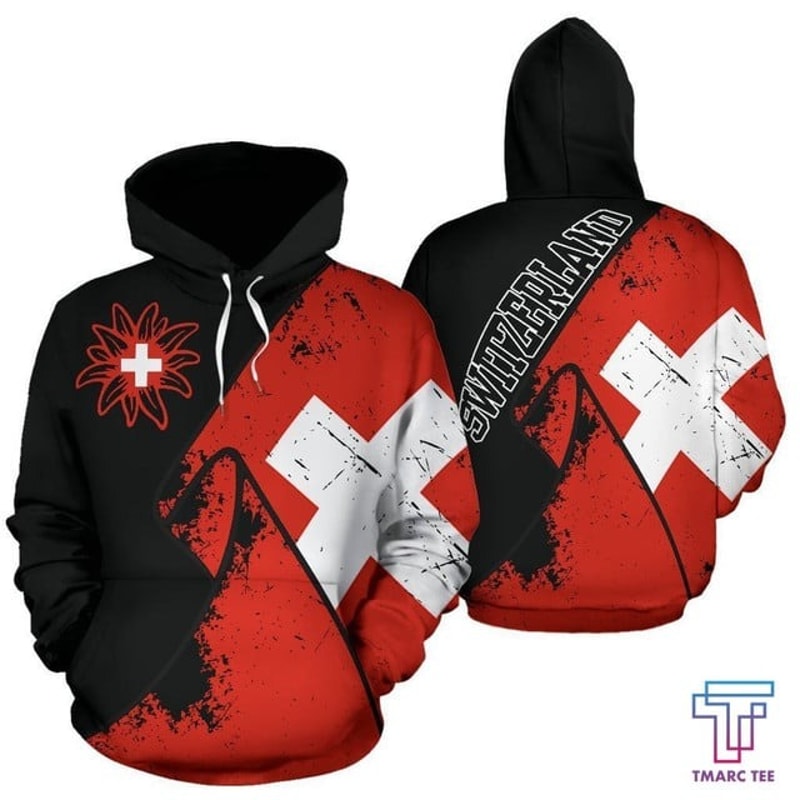 Switzerland Special Grunge Flag Pullove,All Over Print Hoodie Zip Hoodie Fleece Hoodi 3D, Vikings Tattoo Hoodie 3D KA630