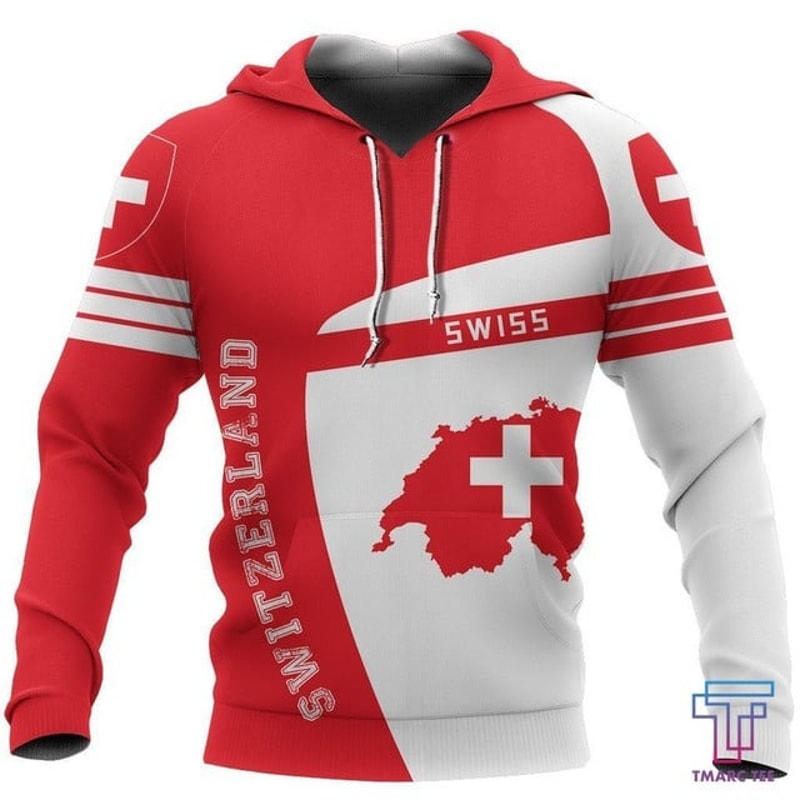 Switzerland Map Sport Hoodie - Premium,All Over Print Hoodie Zip Hoodie Fleece Hoodi 3D, Vikings Tattoo Hoodie 3D KA633