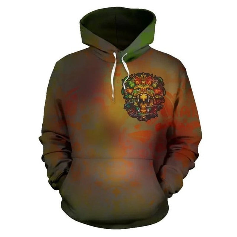 Mexico All Over 3D Hoodie Aztec Version,All Over Print Hoodie Zip Hoodie Fleece Hoodi 3D, Vikings Tattoo Hoodie 3D KA658