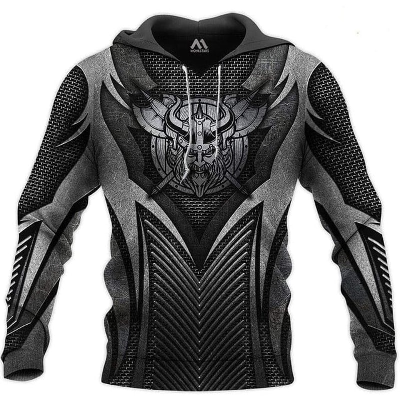 Viking Clothing Viking Warrior Shield, All Over Print Hoodie Zip Hoodie Fleece Hoodi 3D, Vikings Tattoo Hoodie 3D KA678