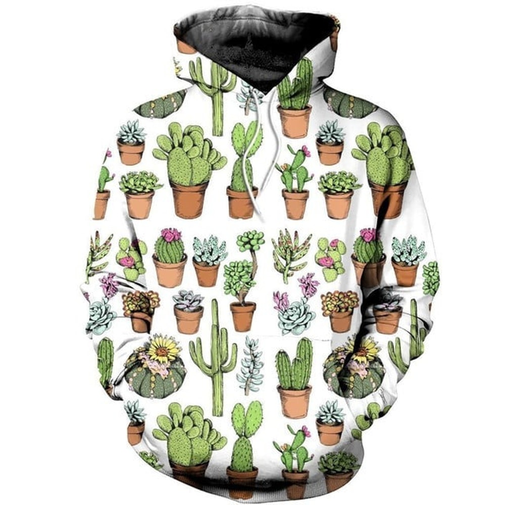 Cactus Flower Pot Shirts Hoodie 3D All, All Over Print Hoodie Zip Hoodie Fleece Hoodi 3D, Vikings Tattoo Hoodie 3D KA701