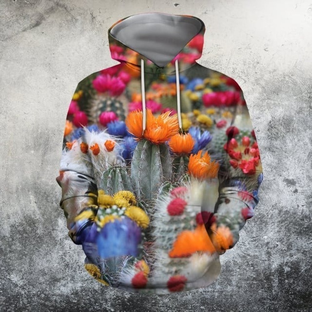 Beautiful Flower Cactus Shirts Hoodie, All Over Print Hoodie Zip Hoodie Fleece Hoodi 3D, Vikings Tattoo Hoodie 3D KA703
