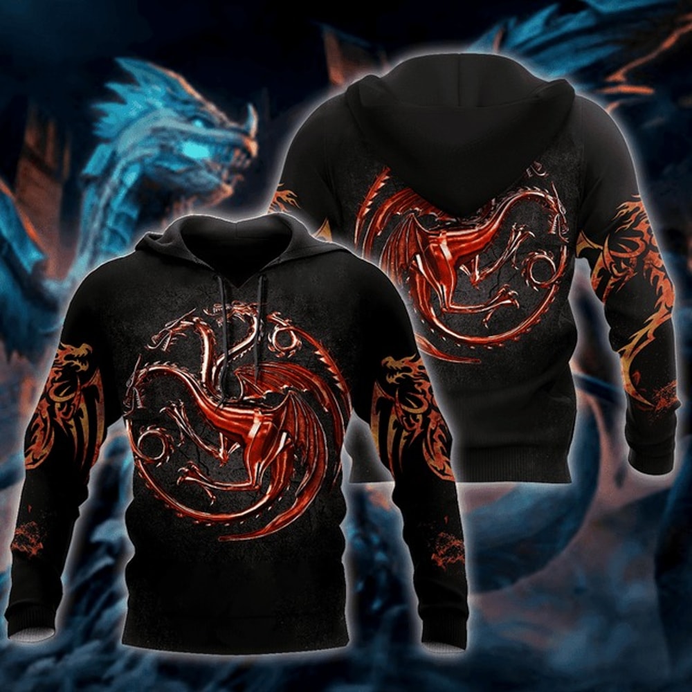 Premium Unisex All Over Printed Red, All Over Print Hoodie Zip Hoodie Fleece Hoodi 3D, Vikings Tattoo Hoodie 3D KA711