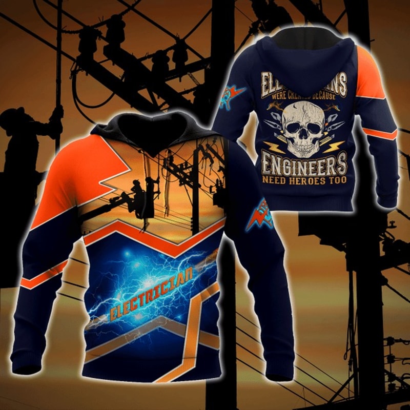 Premium Unisex All Over Printed Electr, All Over Print Hoodie Zip Hoodie Fleece Hoodi 3D, Vikings Tattoo Hoodie 3D KA722