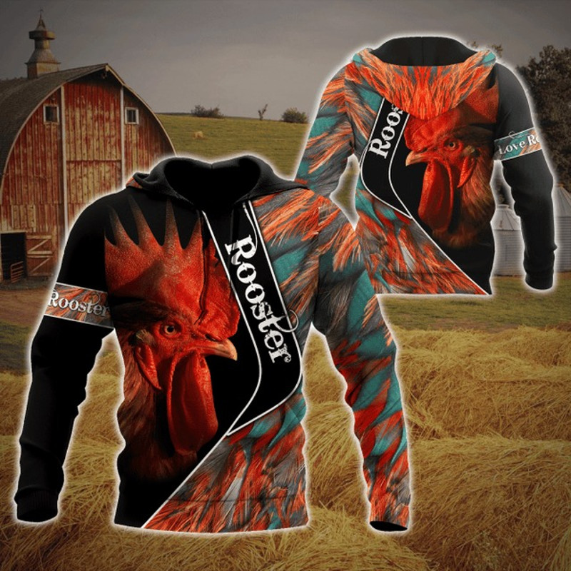 Premium Rooster 3D Printed Unisex Shir, All Over Print Hoodie Zip Hoodie Fleece Hoodi 3D, Vikings Tattoo Hoodie 3D KA728