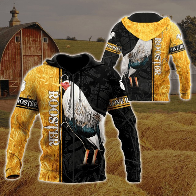 Premium Rooster 3D Printed Unisex Shir, All Over Print Hoodie Zip Hoodie Fleece Hoodi 3D, Vikings Tattoo Hoodie 3D KA729