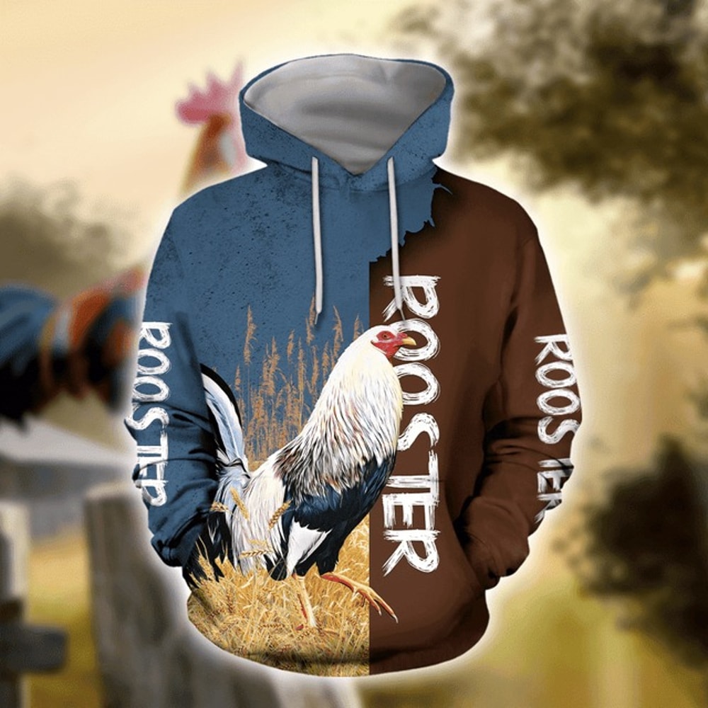 Premium Rooster 3D All Over Printed Un, All Over Print Hoodie Zip Hoodie Fleece Hoodi 3D, Vikings Tattoo Hoodie 3D KA736