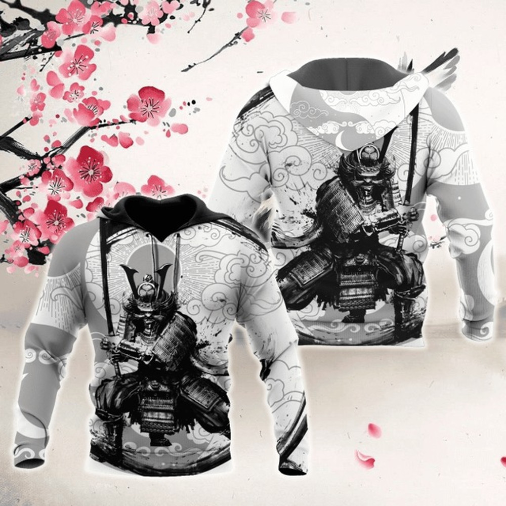 Premium Unisex 3D Printed Samurai Shir, All Over Print Hoodie Zip Hoodie Fleece Hoodi 3D, Vikings Tattoo Hoodie 3D KA742