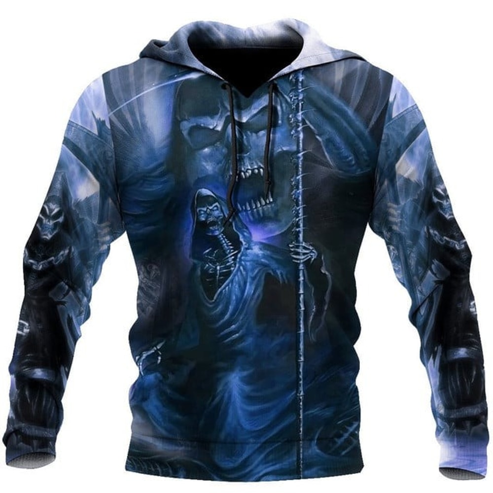 Premium Skull 3D All Over Printed Unis, All Over Print Hoodie Zip Hoodie Fleece Hoodi 3D, Vikings Tattoo Hoodie 3D KA761