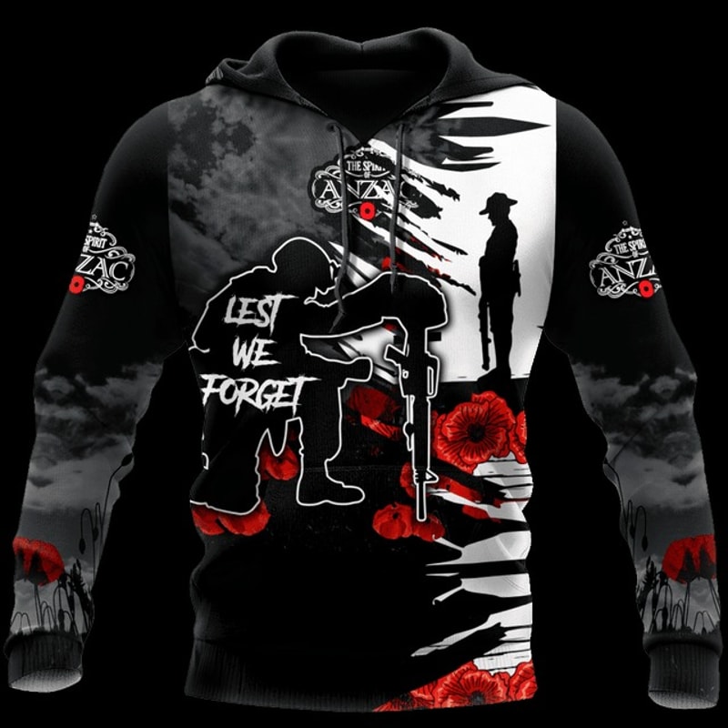 Premium Unisex Hoodie Anzac Day Lest W, All Over Print Hoodie Zip Hoodie Fleece Hoodi 3D, Vikings Tattoo Hoodie 3D KA789