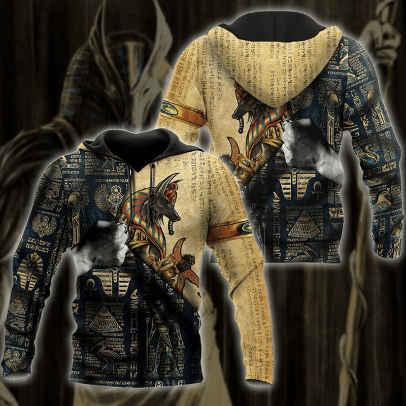 Anubis Ancient Egyptian Mythology Cult, All Over Print Hoodie Zip Hoodie Fleece Hoodi 3D, Vikings Tattoo Hoodie 3D KA816
