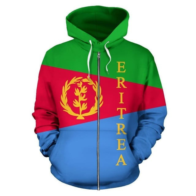 Eritrea Flag Zip Up Hoodie, All Over Print Hoodie Zip Hoodie Fleece Hoodi 3D, Vikings Tattoo Hoodie 3D KA833