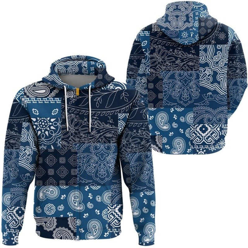 Paisley Bandana 3D Hoodie Pattern Sea, All Over Print Hoodie Zip Hoodie Fleece Hoodie 3D, Vikings Tattoo Hoodie 3D KA860