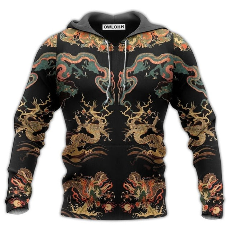 Dragon Chinese Dragon Royal Hoodie, All Over Print Hoodie Zip Hoodie Fleece Hoodie 3D, Vikings Tattoo Hoodie 3D KA866