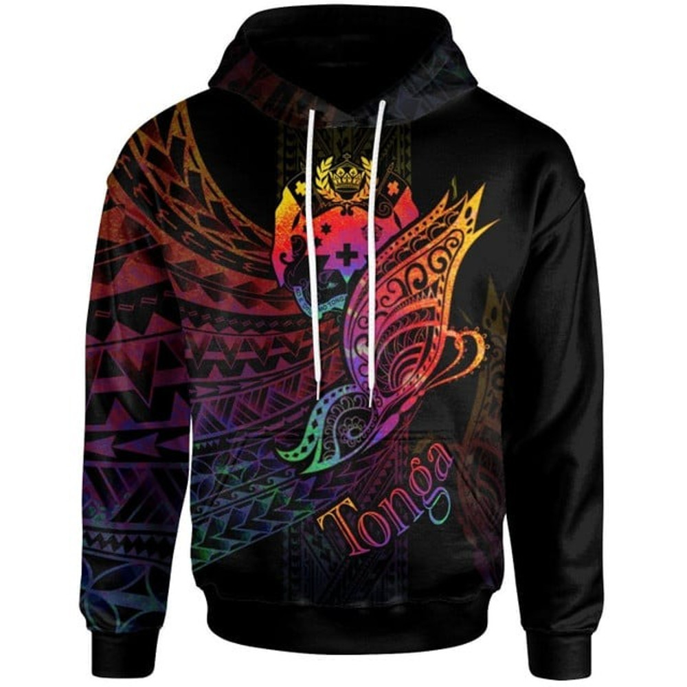 Tonga Hoodie - Butterfly Polynesian, All Over Print Hoodie Zip Hoodie Fleece Hoodie 3D, Vikings Tattoo Hoodie 3D KA874