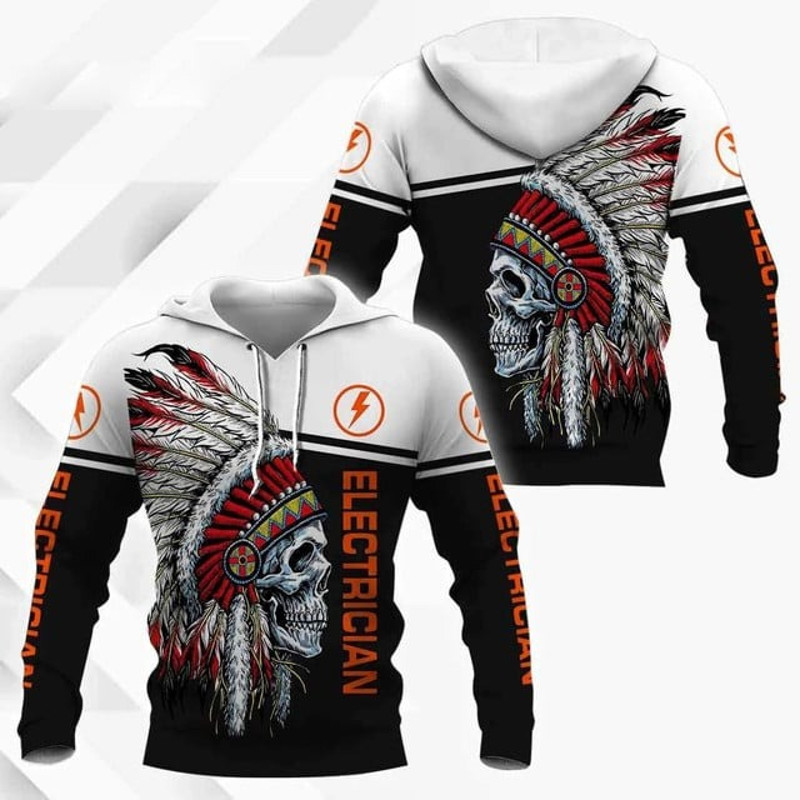 Electrician Unisex Adult Hoodie, All Over Print Hoodie Zip Hoodie Fleece Hoodie 3D, Vikings Tattoo Hoodie 3D KA875