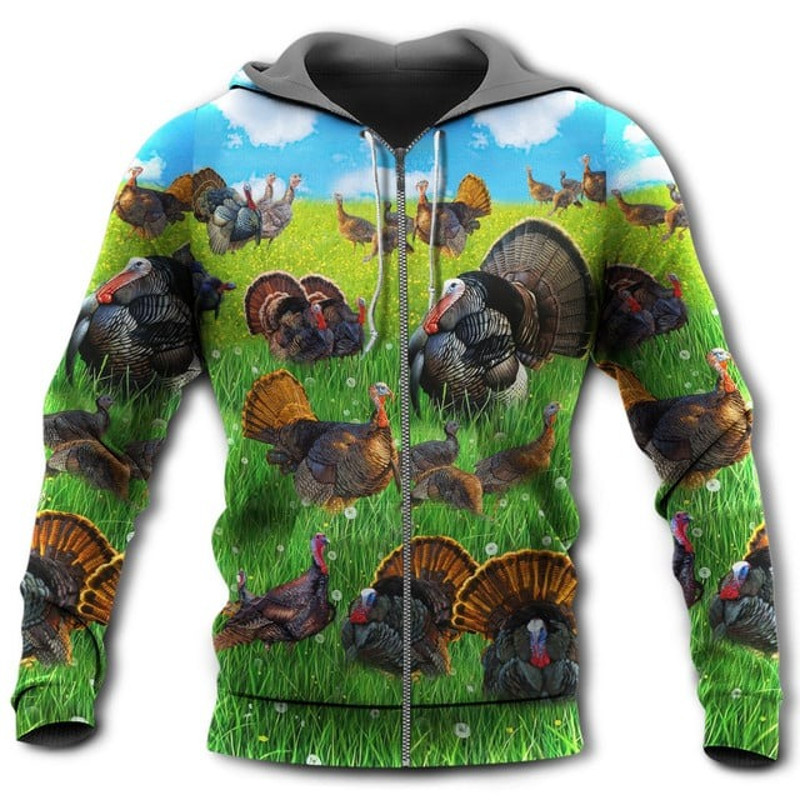 Turkey Animals Life Is Bette, All Over Print Hoodie Zip Hoodie Fleece Hoodie 3D, Vikings Tattoo Hoodie 3D KA888