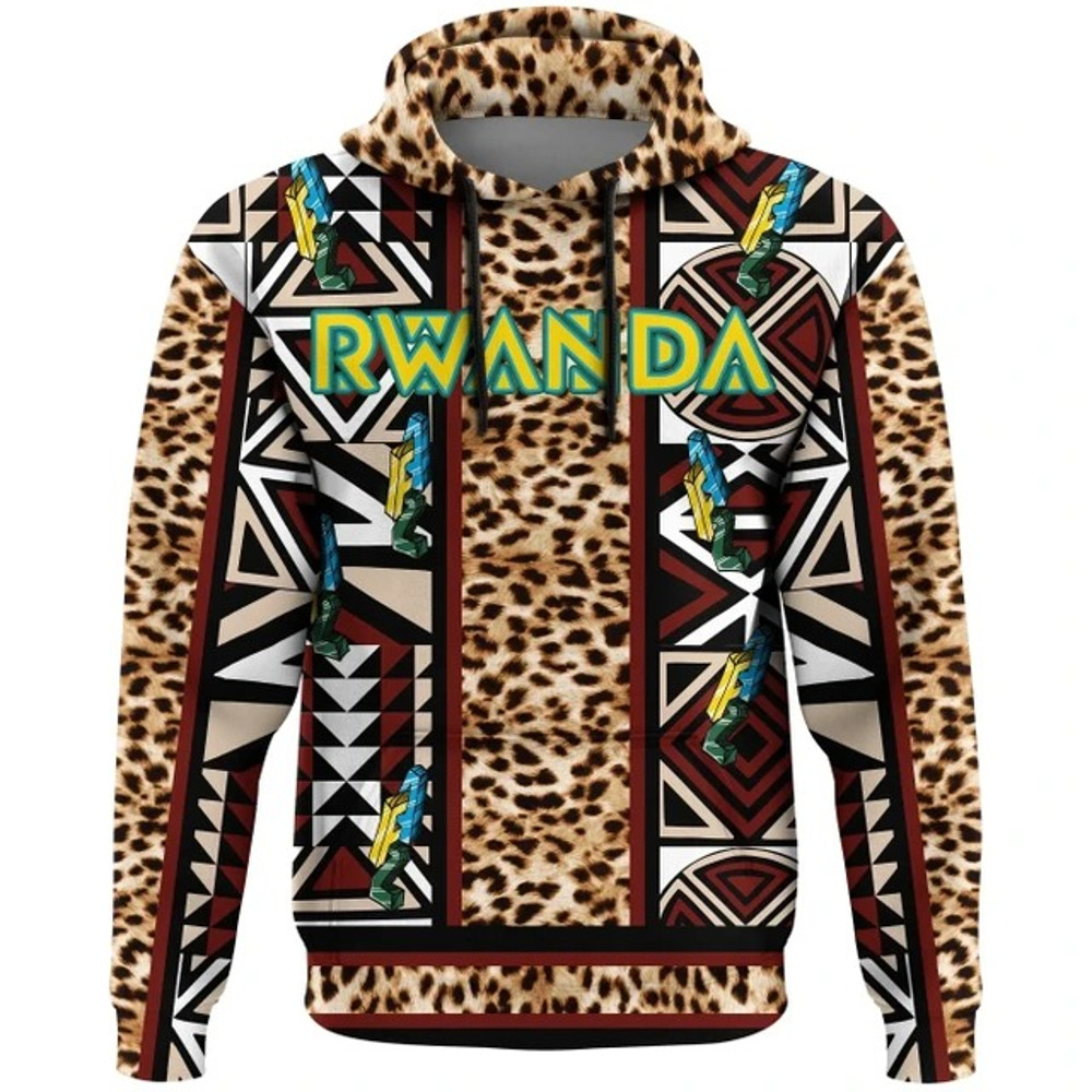 Hoodie Rwanda Imigongo Leopard King, All Over Print Hoodie Zip Hoodie Fleece Hoodie 3D, Vikings Tattoo Hoodie 3D KA892
