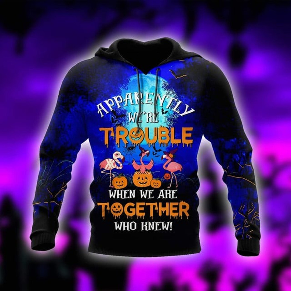 Halloween Flamingo All Over Print 3D, All Over Print Hoodie Zip Hoodie Fleece Hoodie 3D, Vikings Tattoo Hoodie 3D KA902