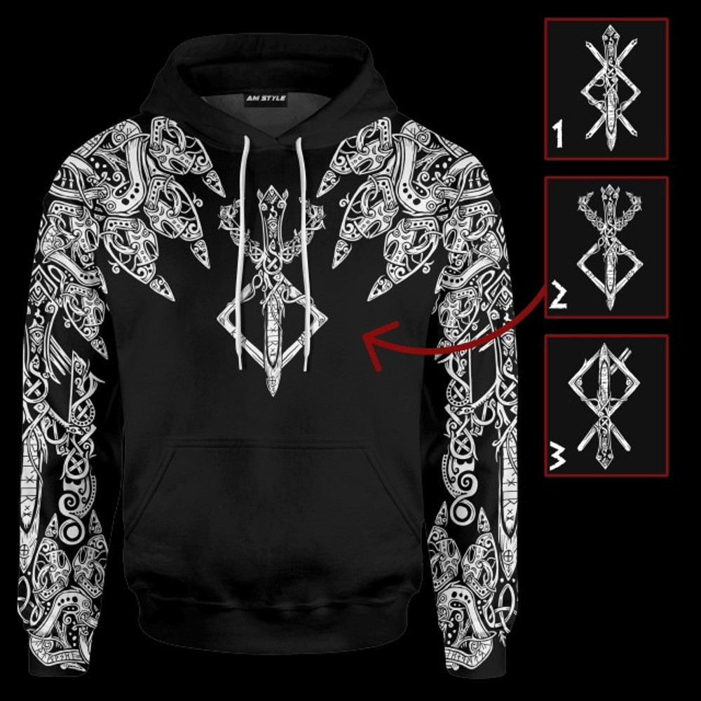 Viking Fenrir God Of War hoodie, All Over Print Hoodie Zip Hoodie Fleece Hoodie 3D, Vikings Tattoo Hoodie 3D KA935