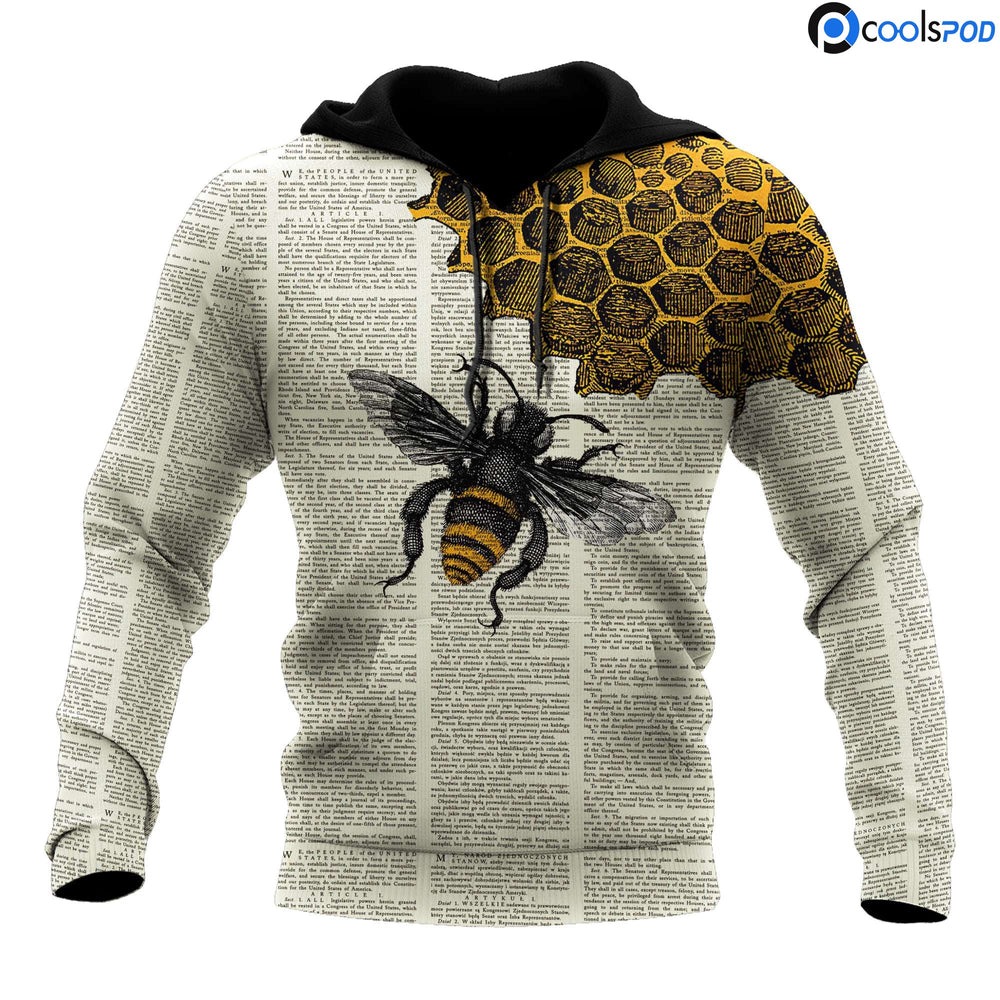 3D All Over Print Bee, All Over Print Hoodie Zip Hoodie Fleece Hoodie 3D, Vikings Tattoo Hoodie 3D KA940