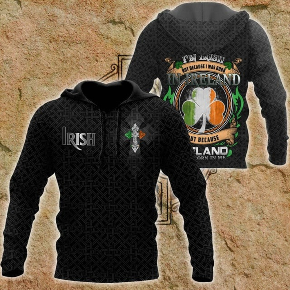 Irish St.Patrick d hoodie shirt, All Over Print Hoodie Zip Hoodie Fleece Hoodie 3D, Vikings Tattoo Hoodie 3D KA987