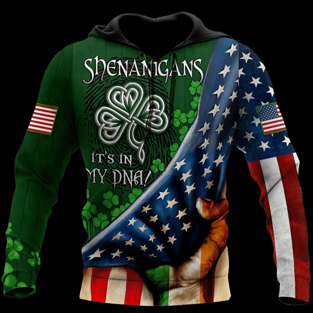 Irish St.Patrick Day 3D Hoodie, All Over Print Hoodie Zip Hoodie Fleece Hoodie 3D, Vikings Tattoo Hoodie 3D KA1000