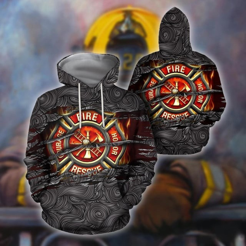 Symbol Firefighter Lover Hoodie, All Over Print Hoodie Zip Hoodie Fleece Hoodie 3D, Vikings Tattoo Hoodie 3D KA1045