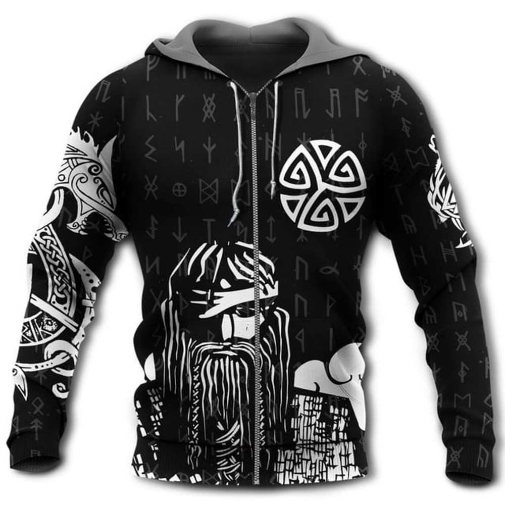 Viking Warrior So Strong Hoodie, All Over Print Hoodie Zip Hoodie Fleece Hoodie 3D, Vikings Tattoo Hoodie 3D KA1078