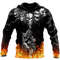 Biker Skulls On The Fire Hoodie For, All Over Print Hoodie Zip Hoodie Fleece Hoodie 3D, Vikings Tattoo Hoodie 3D KA1115
